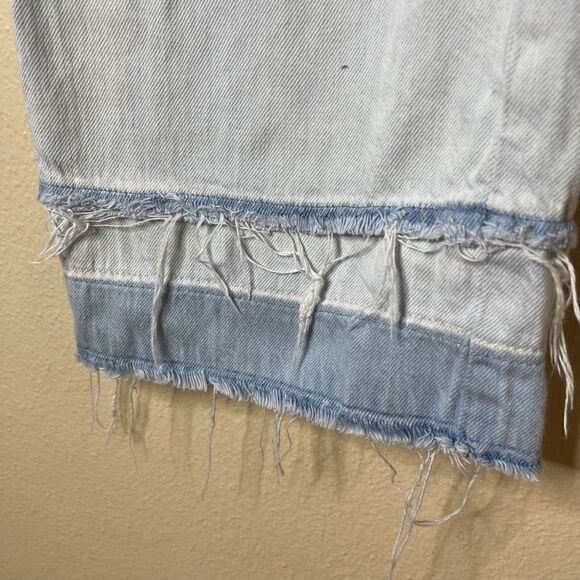 J Brand Liza wide leg cropped culotte denim jeans raw hem size 26 light blue - Picture 9 of 11